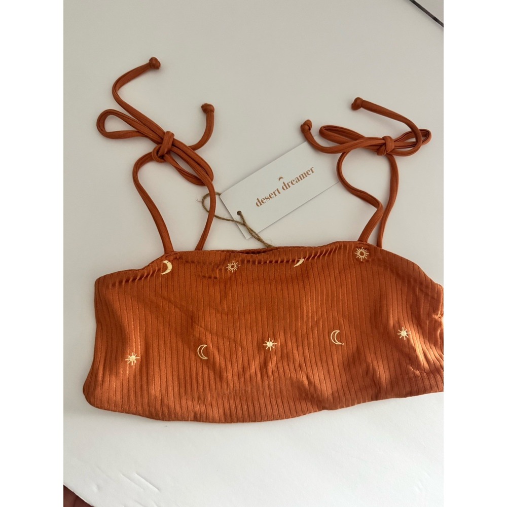 NWT Desert Dreamer Orange Bandeau  Bikini Top Women's Size Medium (M)